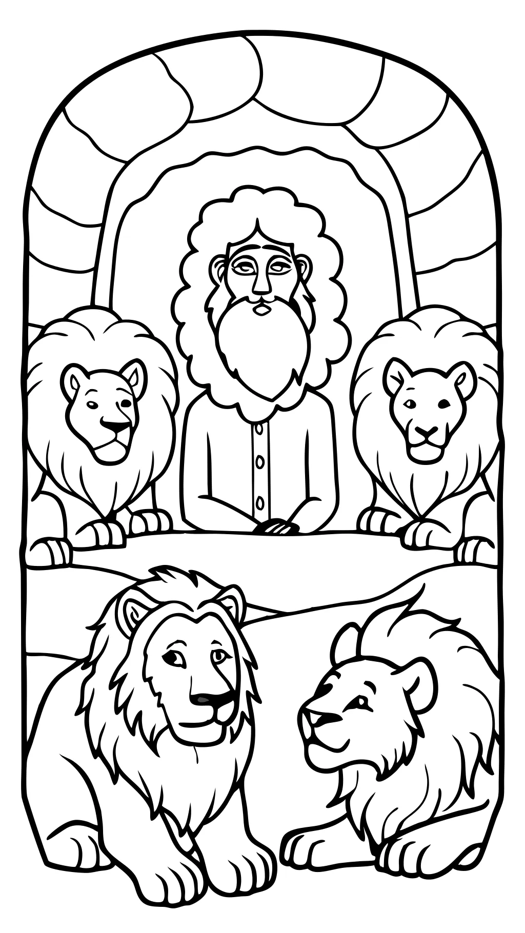 daniel in lion’s den coloring page